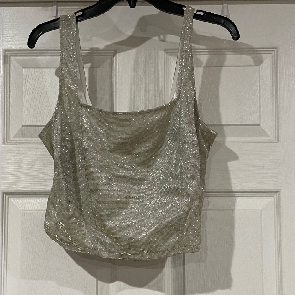 GBG Los Angeles Glittering Silver Camisole